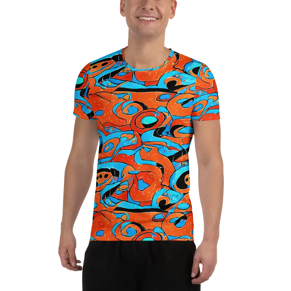 Tangerine Flux on Men's Athletic T-Shirt — Front