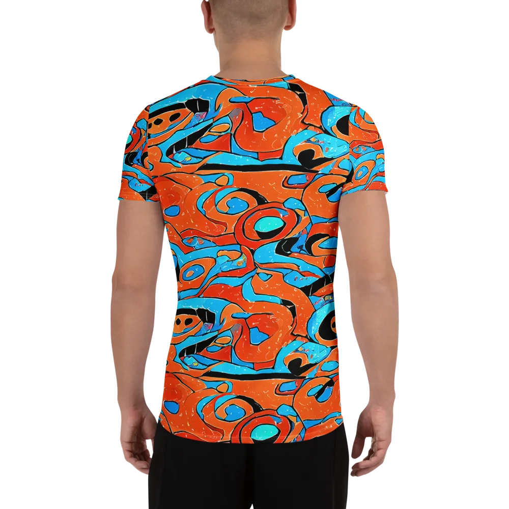 Tangerine Flux on Men's Athletic T-Shirt — Back