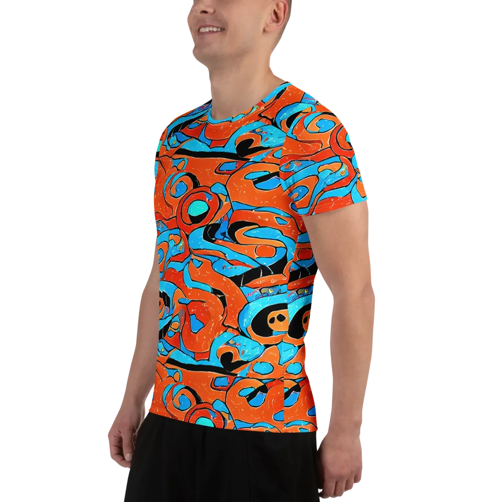 Tangerine Flux on Men's Athletic T-Shirt — Left