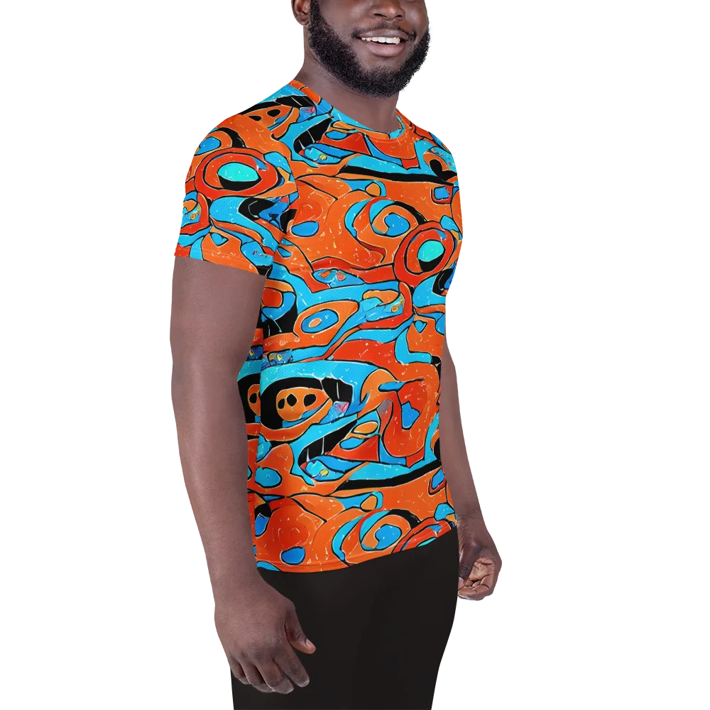Tangerine Flux on Men's Athletic T-Shirt — Right