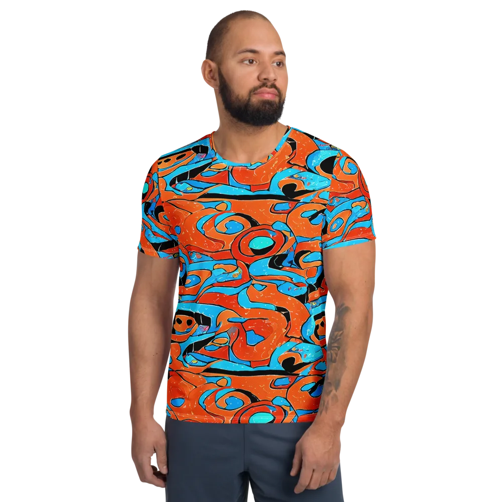 Tangerine Flux on Men's Athletic T-Shirt — Front