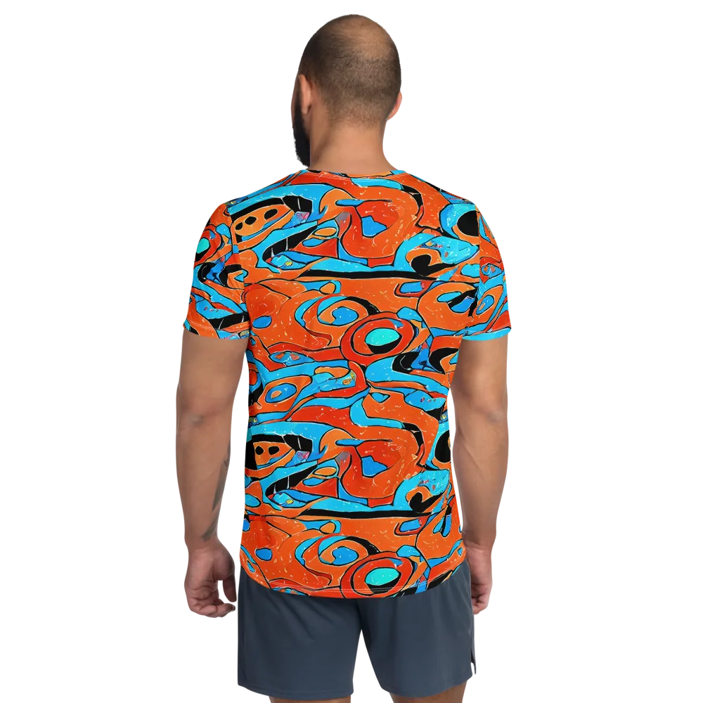 Tangerine Flux on Men's Athletic T-Shirt — Back