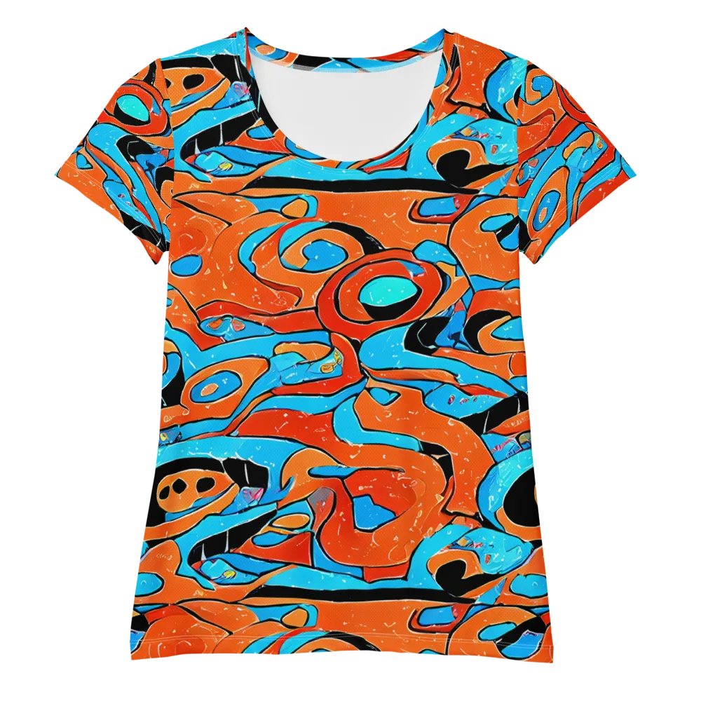 Tangerine Flux on Women's Athletic T-Shirt — Front