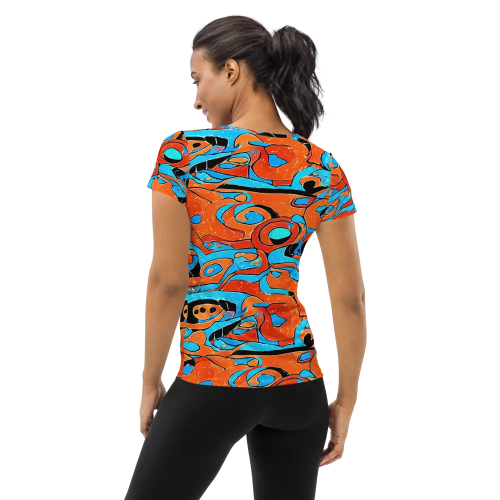Tangerine Flux on Women's Athletic T-Shirt — Back
