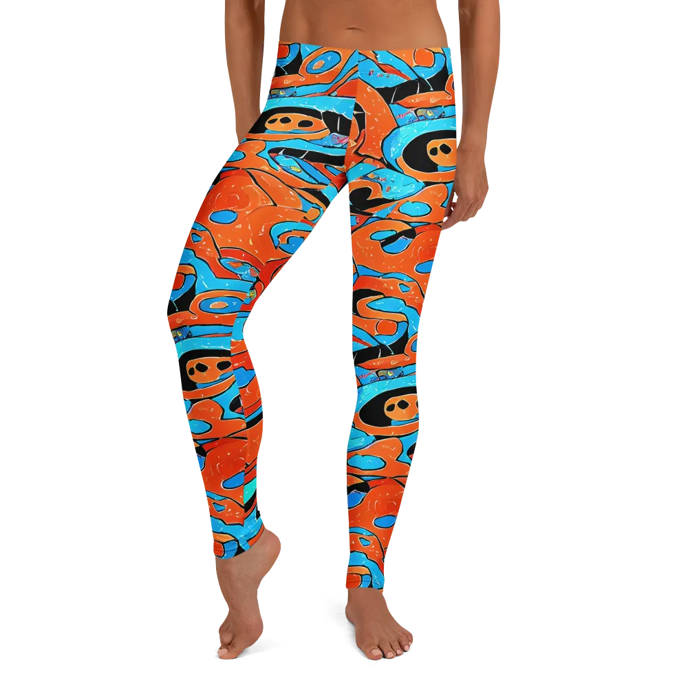 Tangerine Flux on Leggings — Front