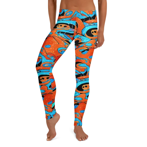 Tangerine Flux on a Leggings