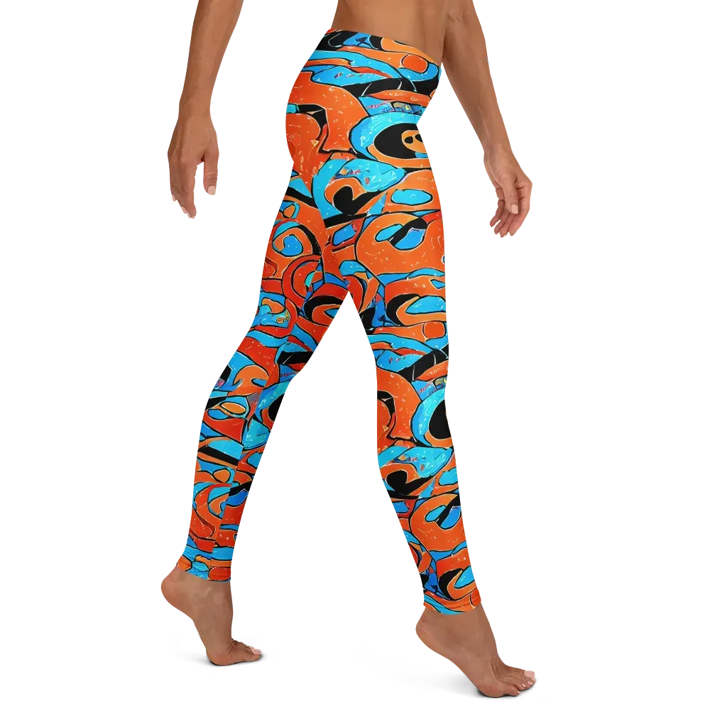 Tangerine Flux on Leggings — Right