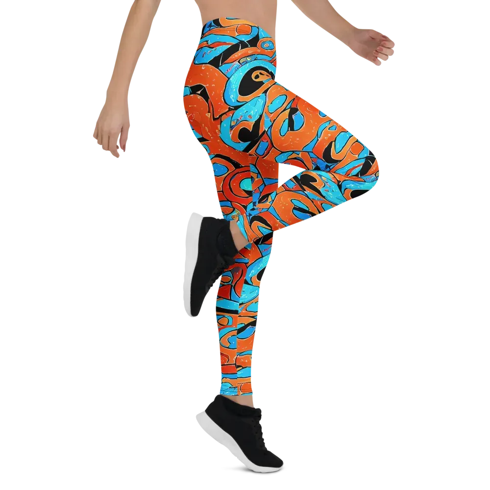 Tangerine Flux on Leggings — Right