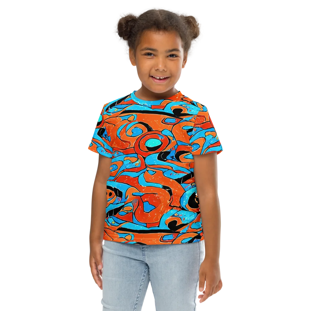 Tangerine Flux on Kids Crew Neck T-Shirt — Front