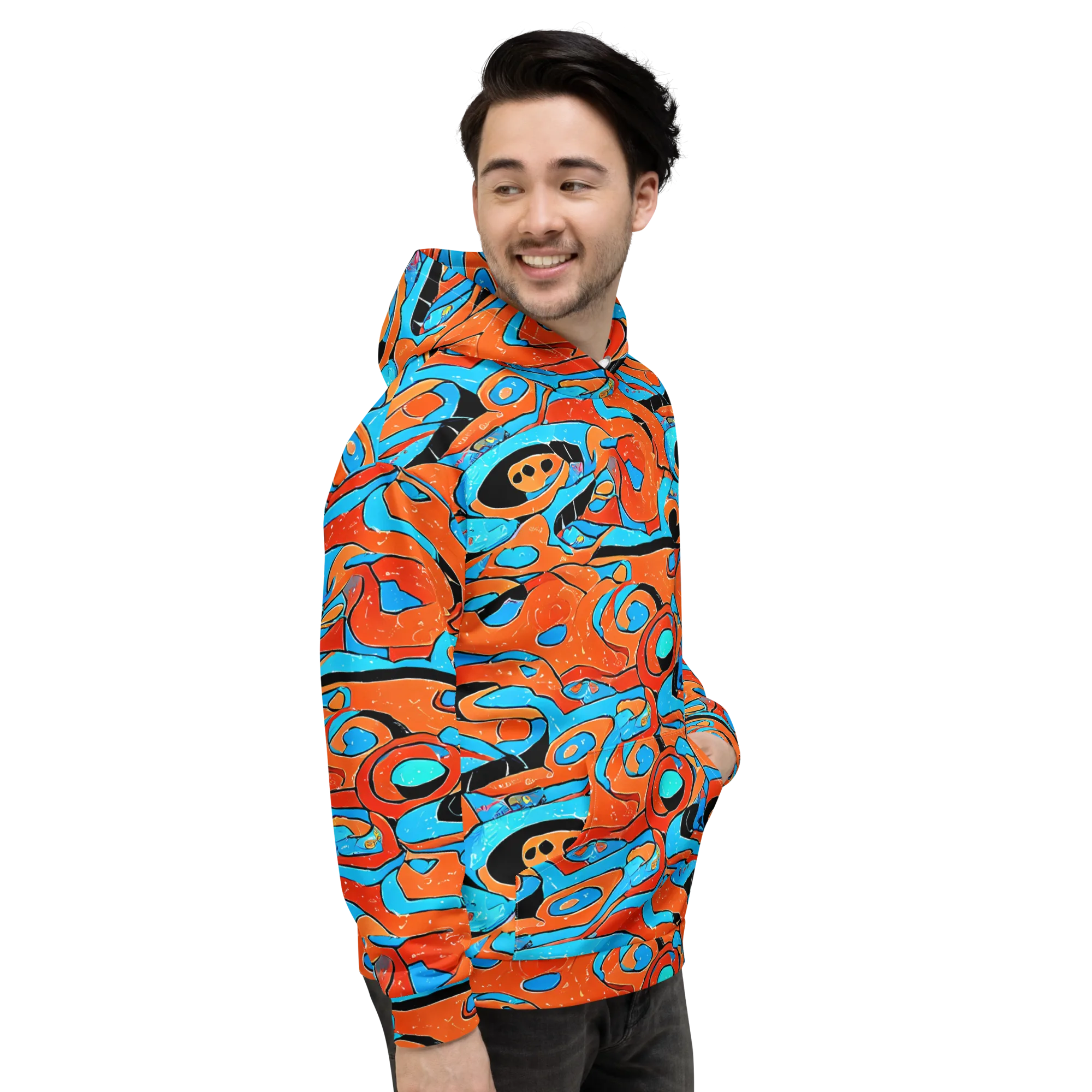 Tangerine Flux on Hoodie — Right