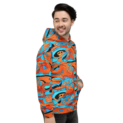 Tangerine Flux on a Hoodie