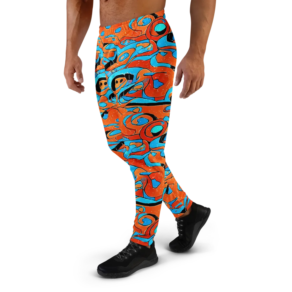 Tangerine Flux on Men's Joggers — Left