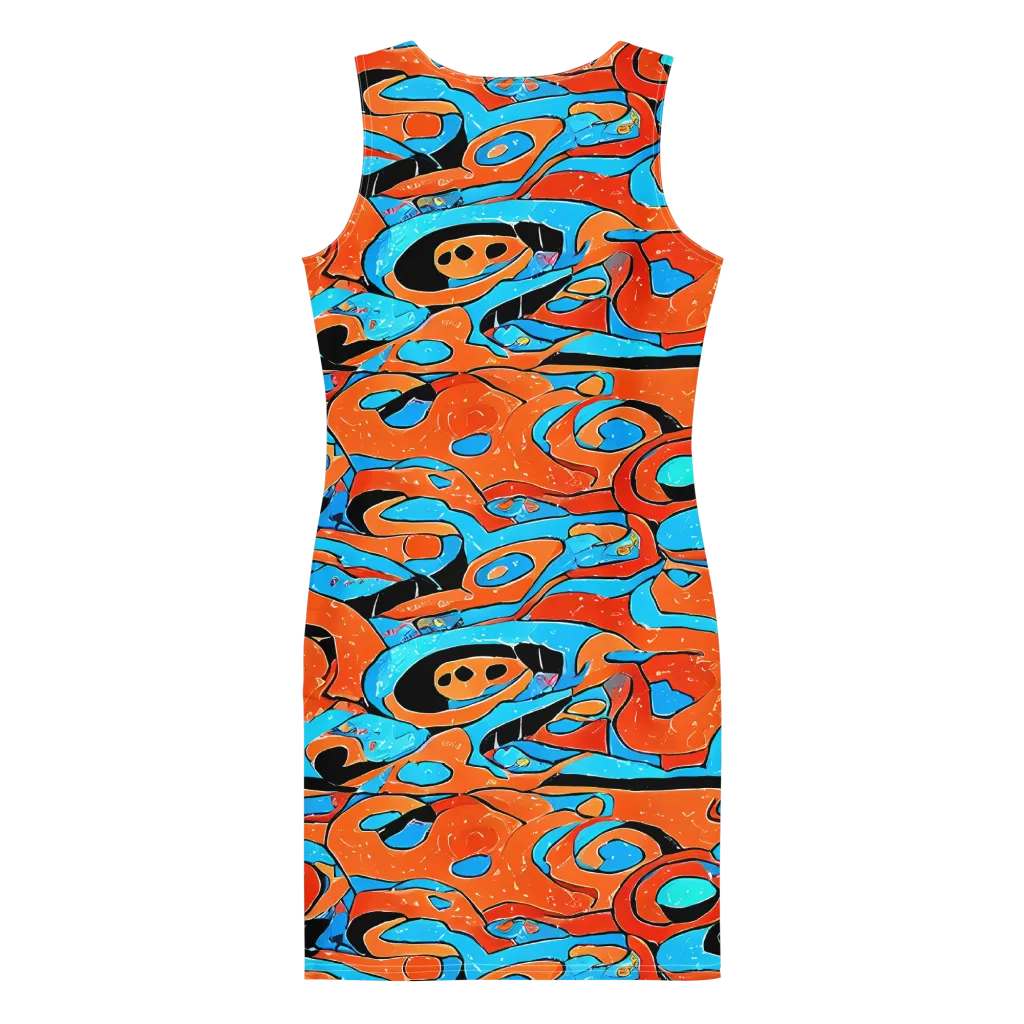 Tangerine Flux on Bodycon Dress — Back