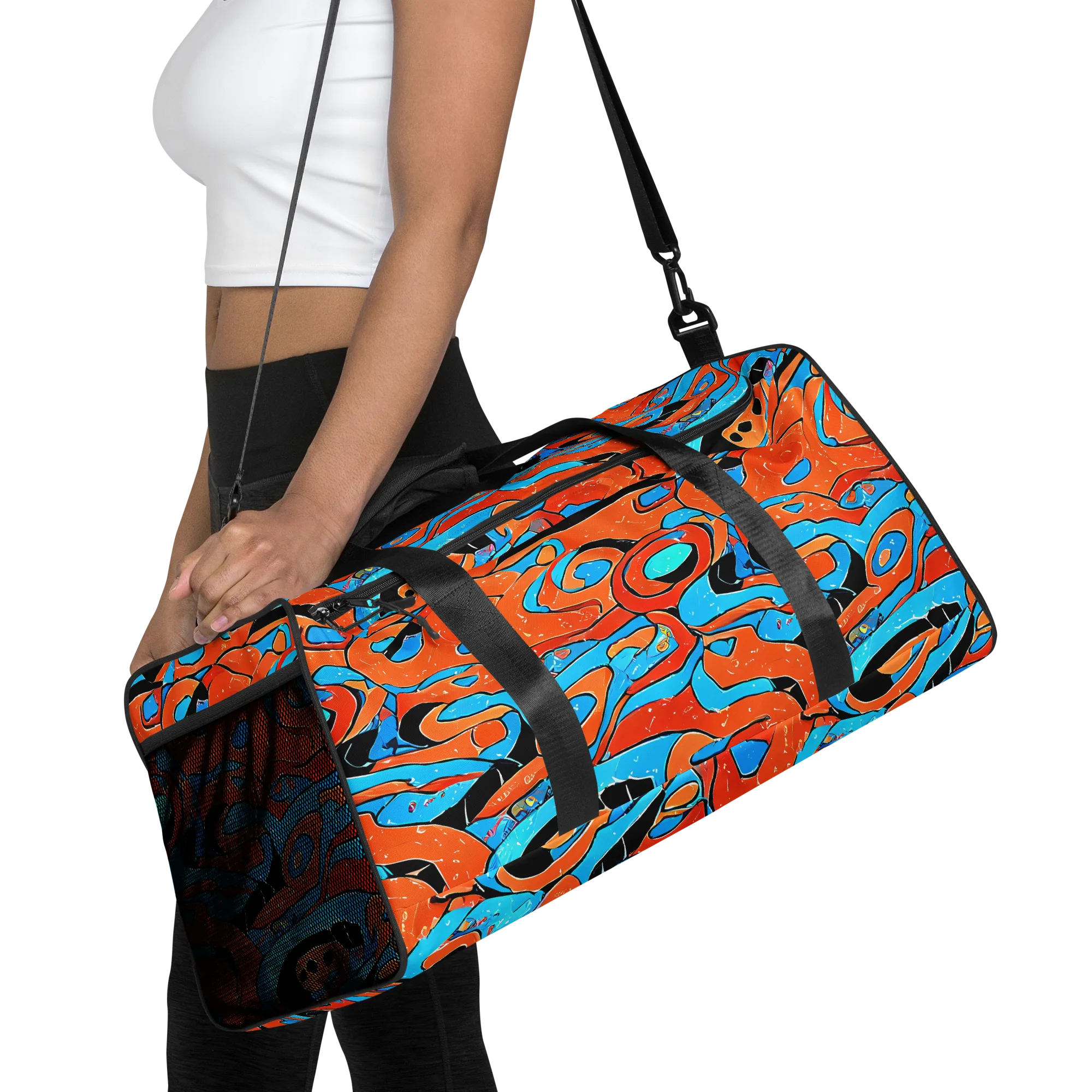 Tangerine Flux on Duffle Bag — Front