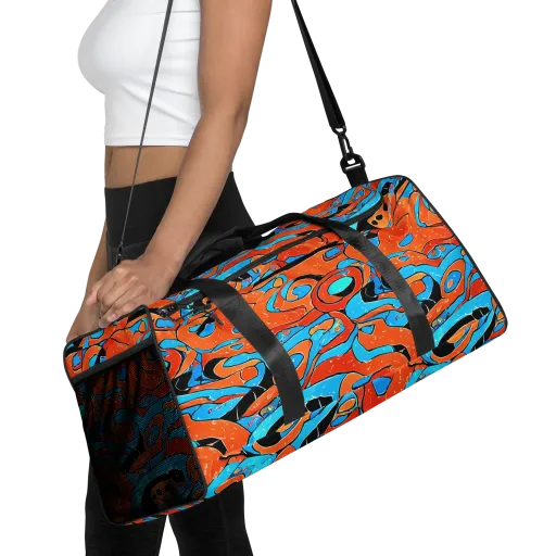 Tangerine Flux on a Duffle Bag
