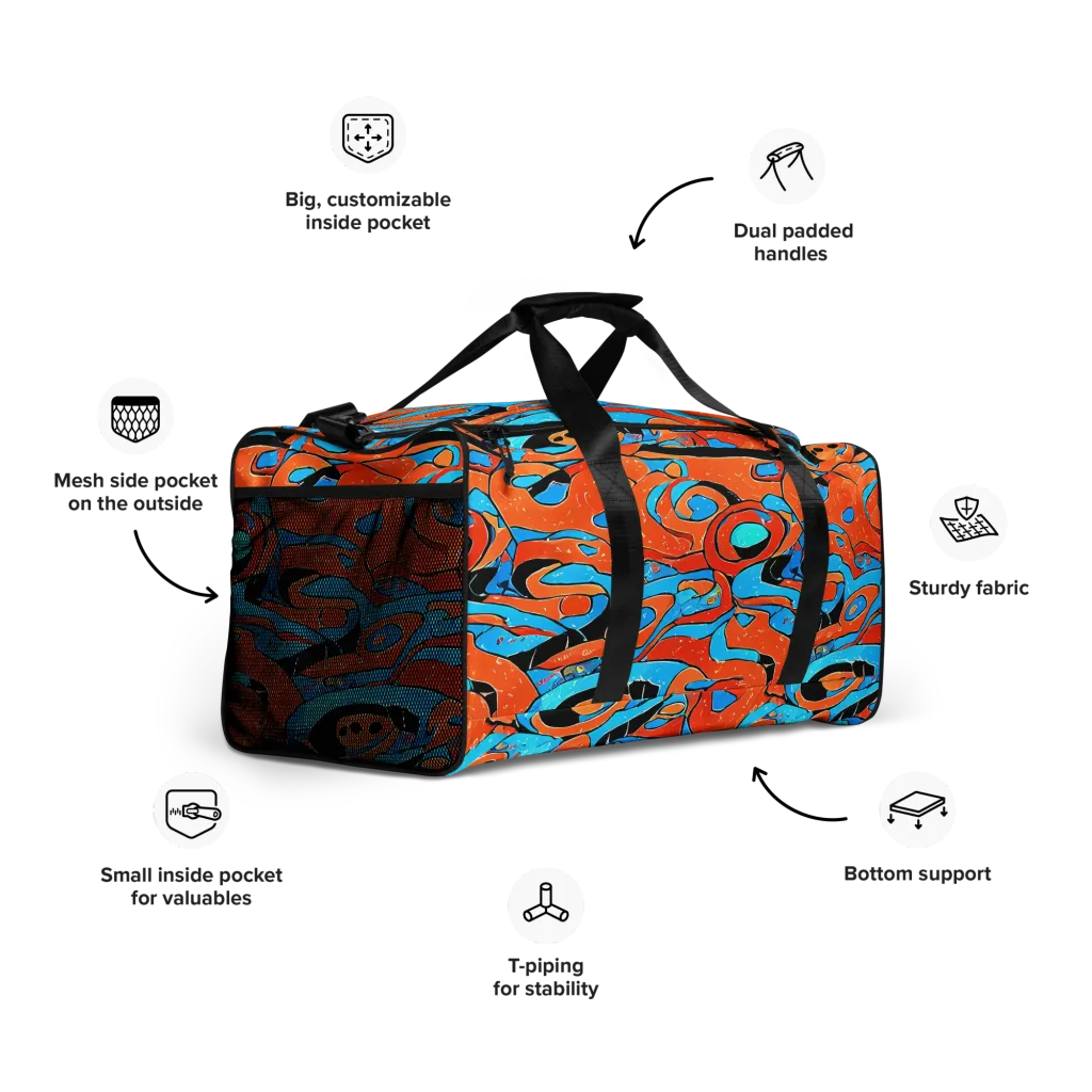 Tangerine Flux on Duffle Bag — Right Front