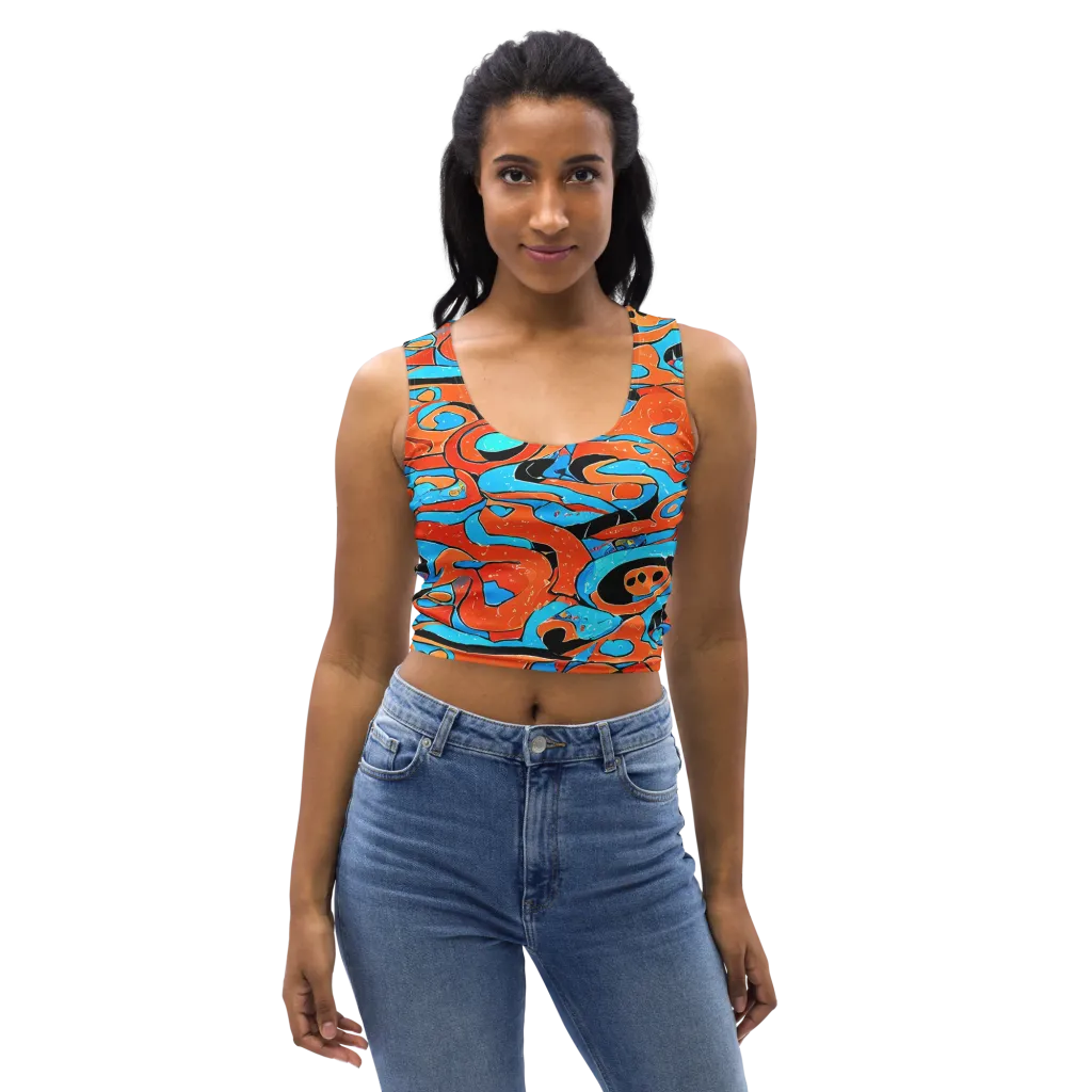 Tangerine Flux on Crop Top — Front