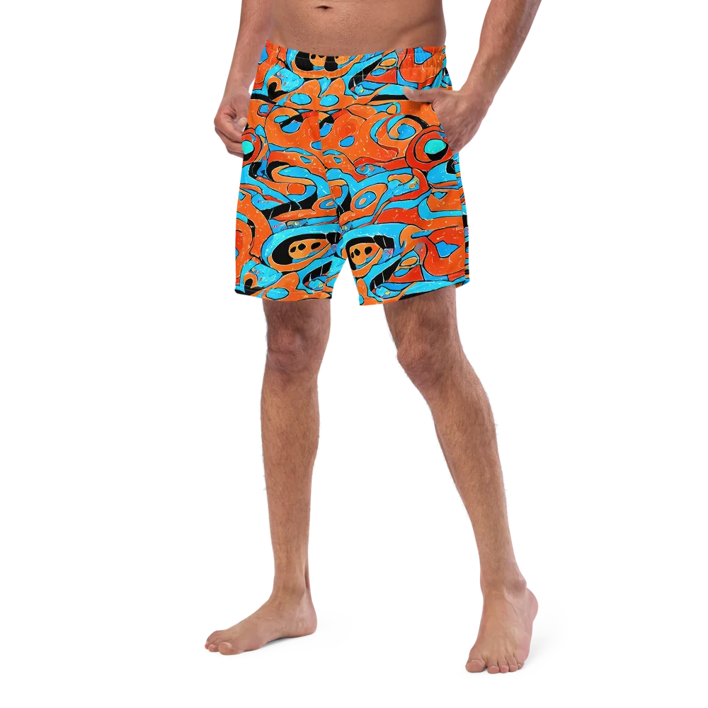 Tangerine Flux on Swim Trunks — Left Front