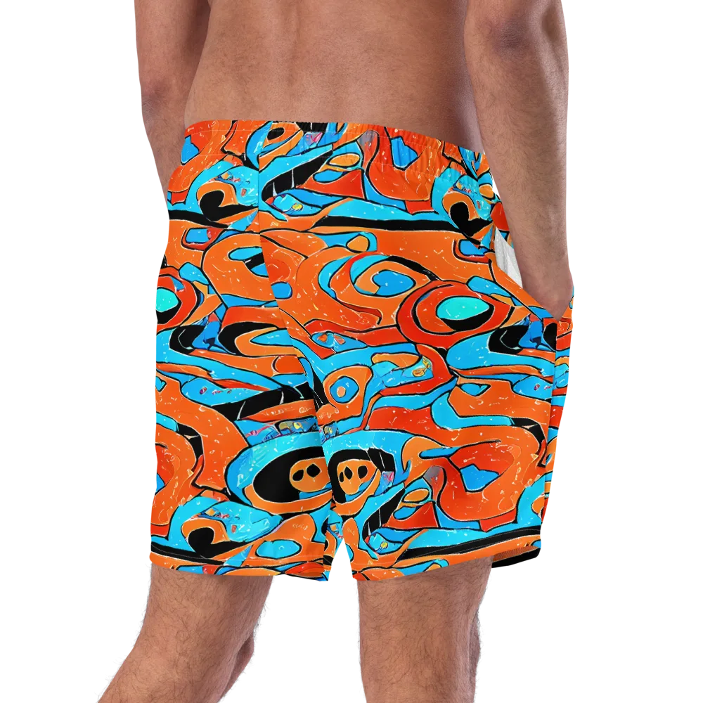 Tangerine Flux on Swim Trunks — Right Back