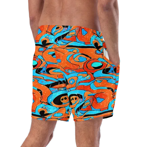 Tangerine Flux on a Swim Trunks