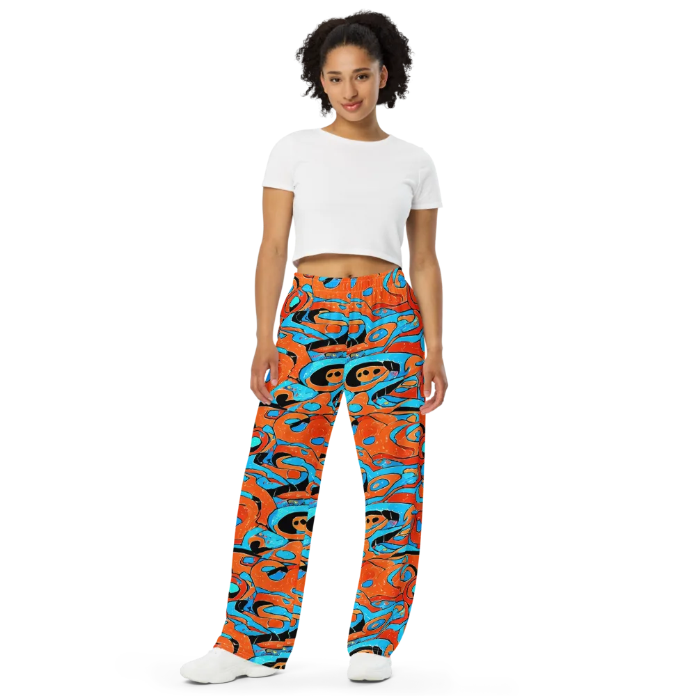 Tangerine Flux on Wide-Leg Pants — Front