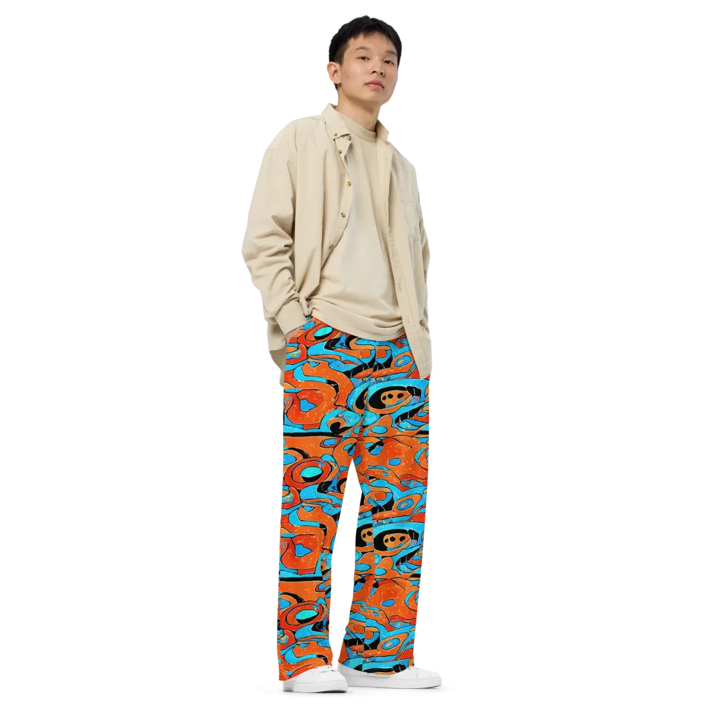 Tangerine Flux on Wide-Leg Pants — Right Front