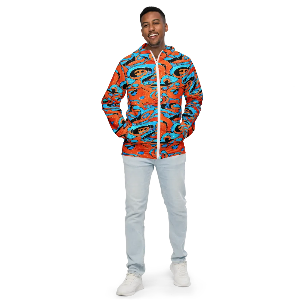 Tangerine Flux on Men's Windbreaker — Front