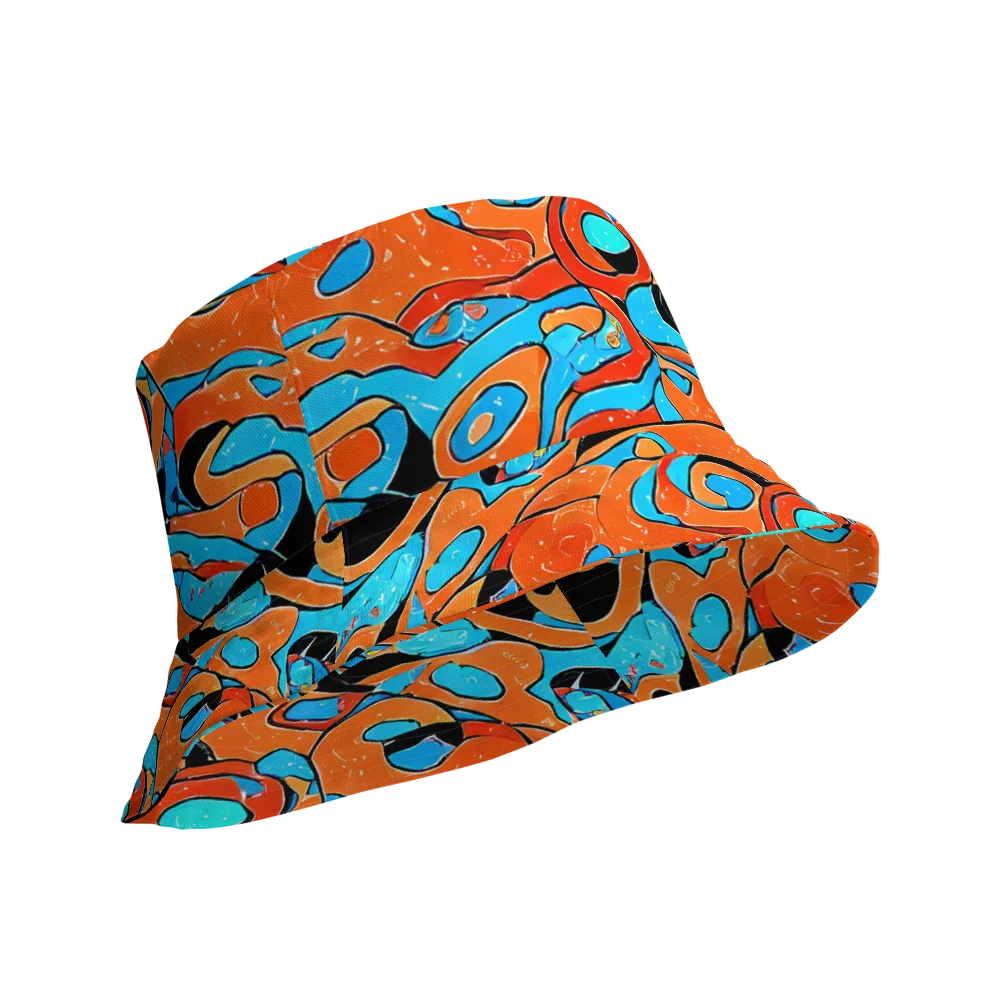 Tangerine Flux on Reversible Bucket Hat — Product details Outside