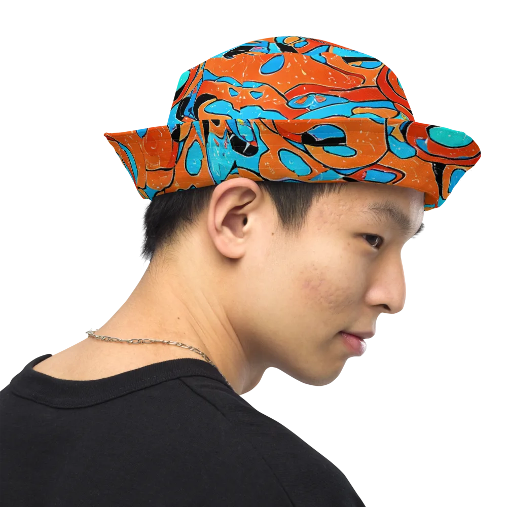 Tangerine Flux on Reversible Bucket Hat — Right Outside