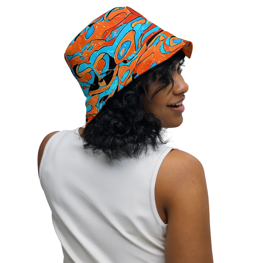 Tangerine Flux on Reversible Bucket Hat — Right Outside
