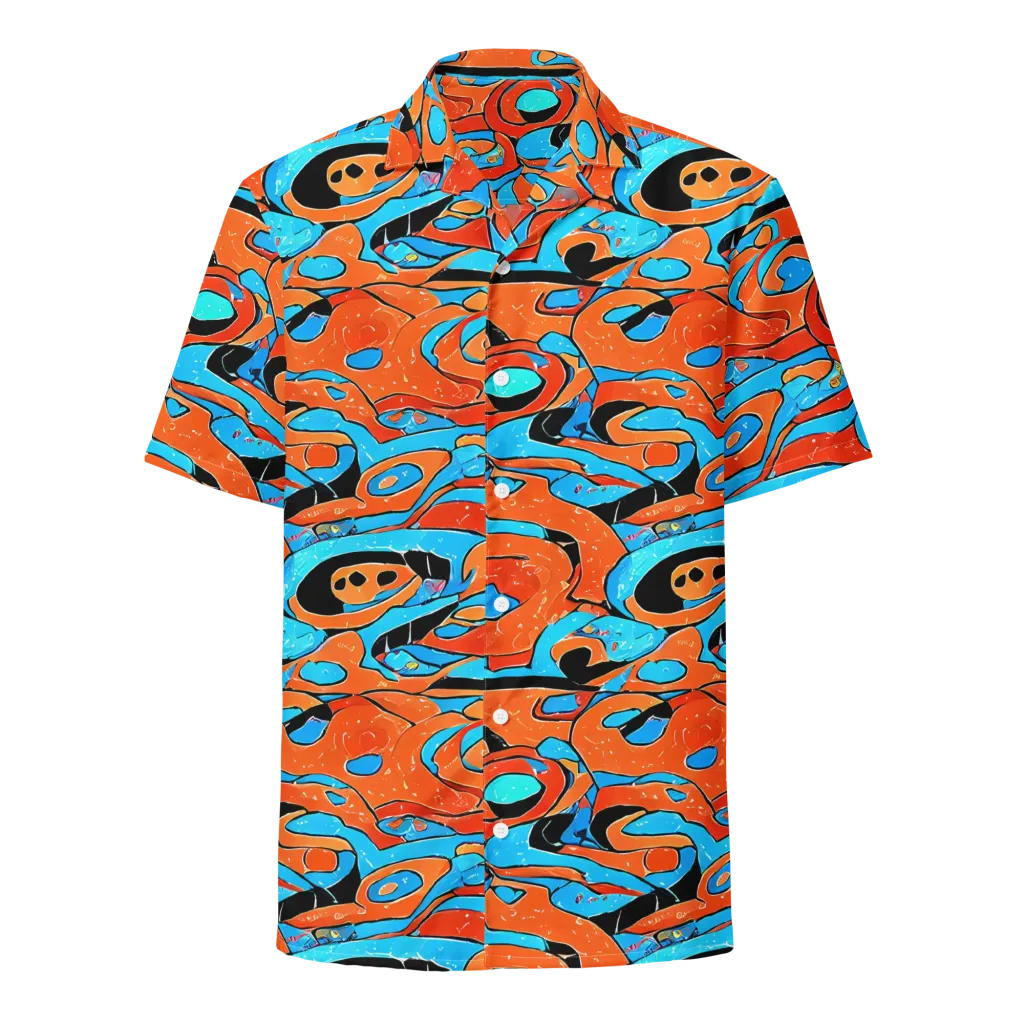 Tangerine Flux on Button Shirt — Front
