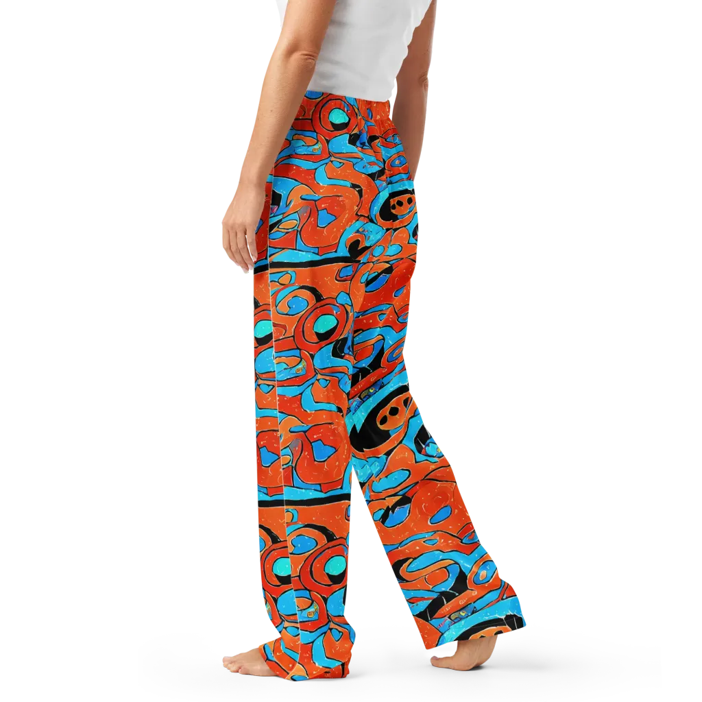 Tangerine Flux on Women's Pajama Pants — Left