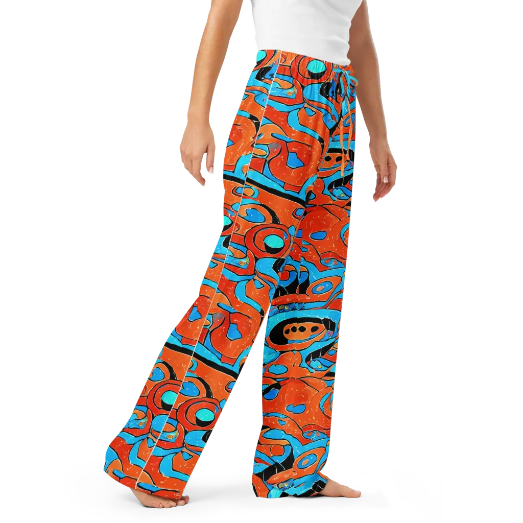 Tangerine Flux on Women's Pajama Pants — Right Front
