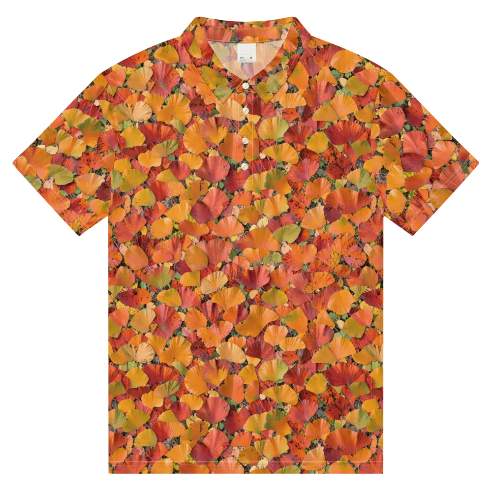 Autumn Fan Dance on Men's Slim Fit Polo Shirt — Front