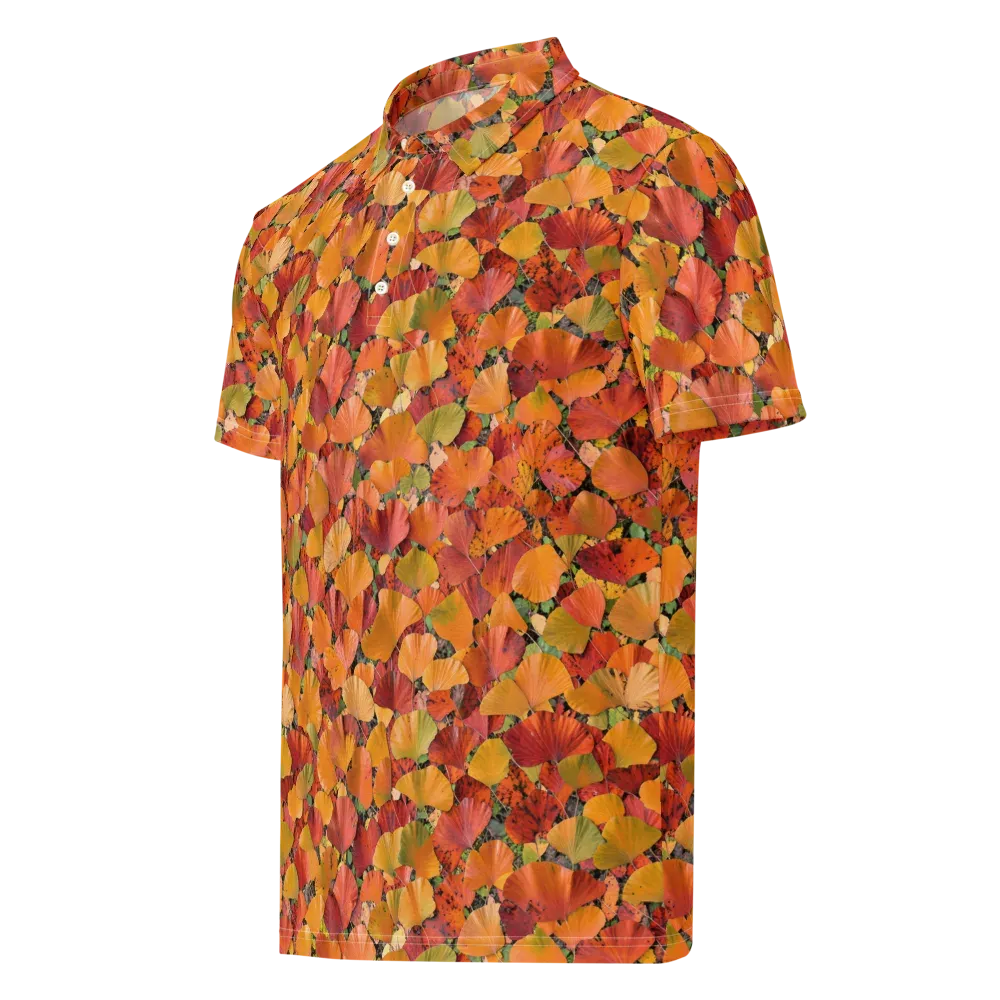 Autumn Fan Dance on Men's Slim Fit Polo Shirt — Left Front