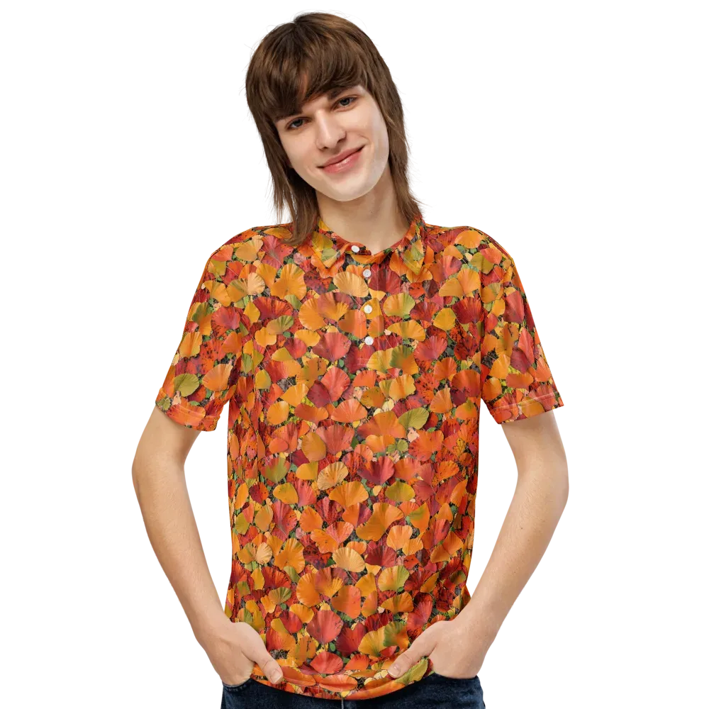 Autumn Fan Dance on Men's Slim Fit Polo Shirt — Front