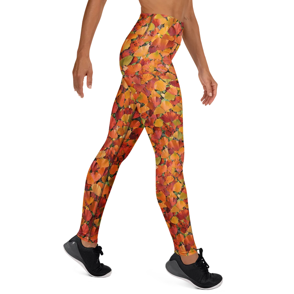 Autumn Fan Dance on Yoga Leggings — Right