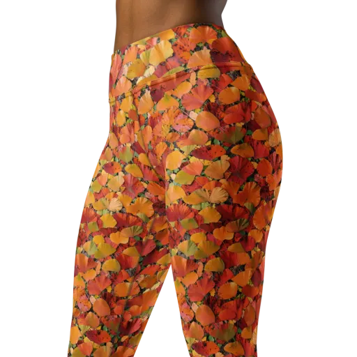 Autumn Fan Dance on a Yoga Leggings