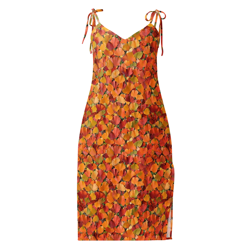 Autumn Fan Dance on Slip Dress — Front
