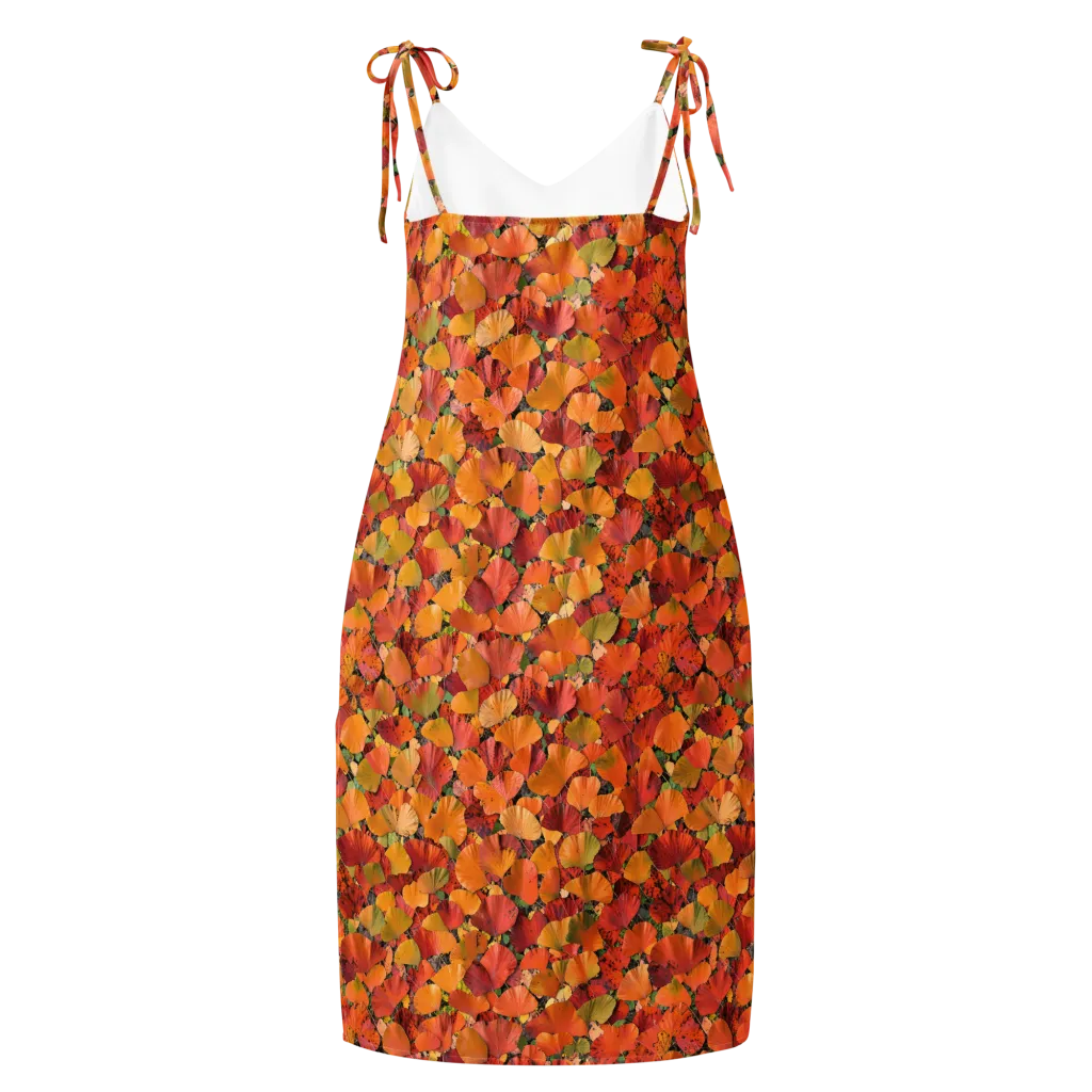 Autumn Fan Dance on Slip Dress — Back