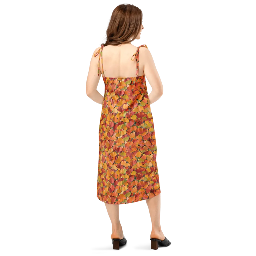 Autumn Fan Dance on Slip Dress — Back