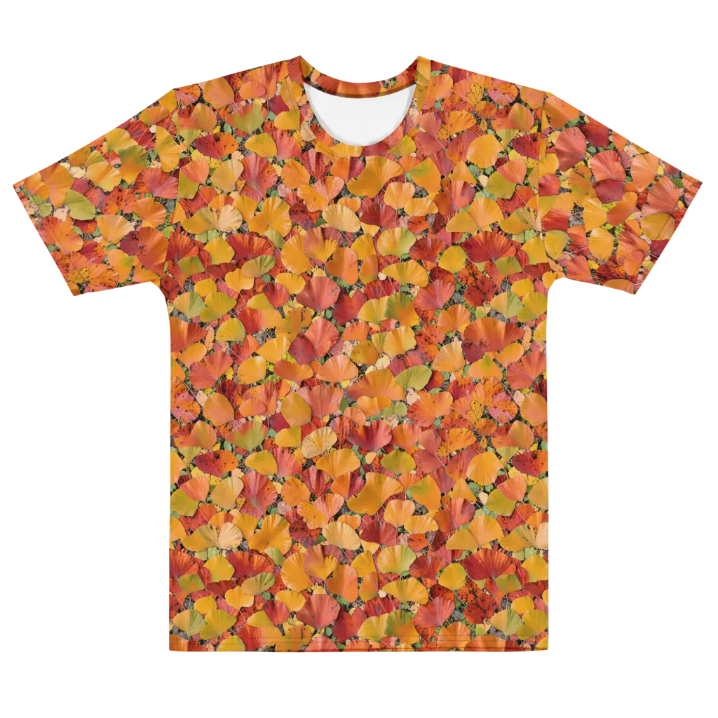 Autumn Fan Dance on Men's Cotton Crew Neck T-Shirt — Front