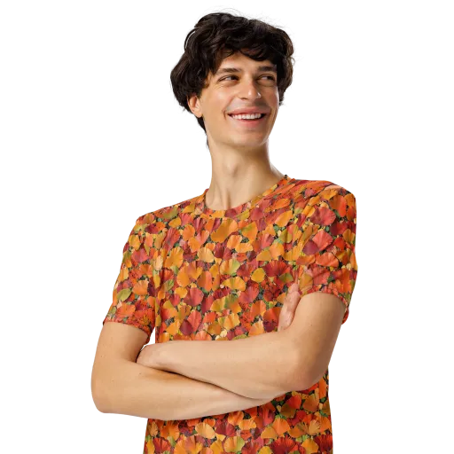 Autumn Fan Dance on a Men's Crew Neck T-Shirt