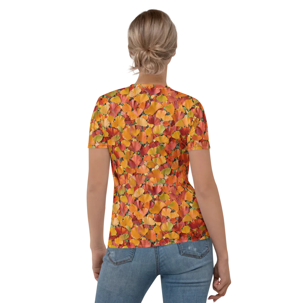 Autumn Fan Dance on Women's Crew Neck T-Shirt — Back