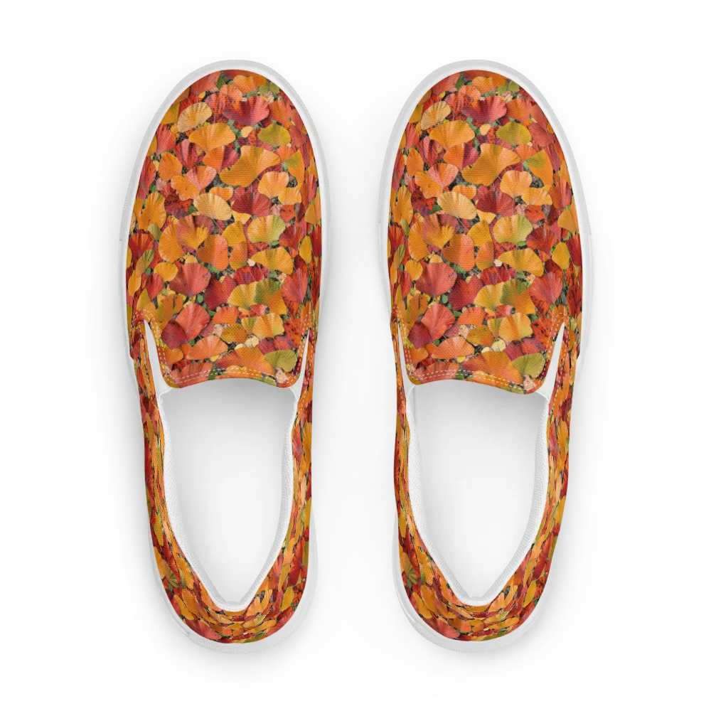 Autumn Fan Dance on Men's Slip-On Canvas Shoes — Front