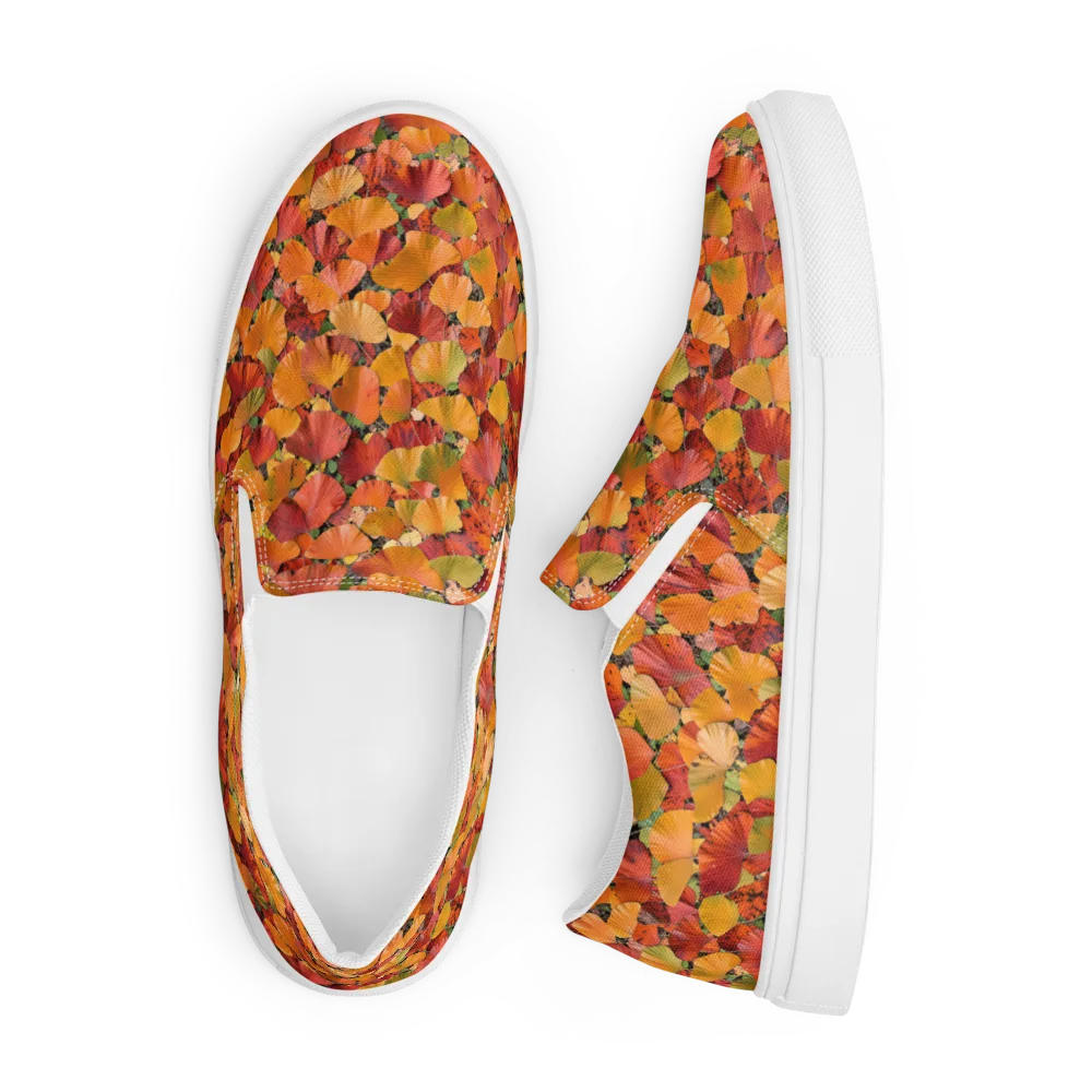 Autumn Fan Dance on Men's Slip-On Canvas Shoes — Front