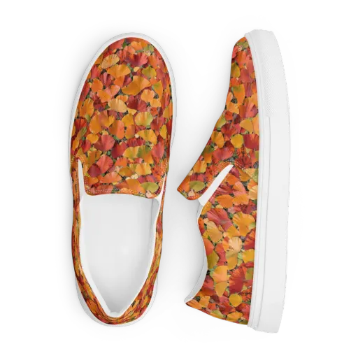 Autumn Fan Dance on a Men's Slip-On Canvas Shoes