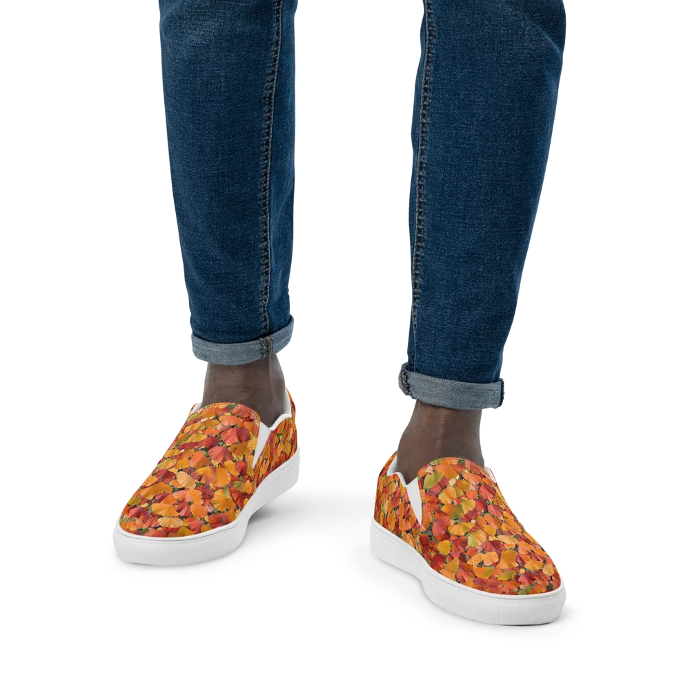 Autumn Fan Dance on Men's Slip-On Canvas Shoes — Front