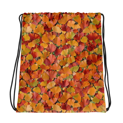 Autumn Fan Dance on a Drawstring Bag