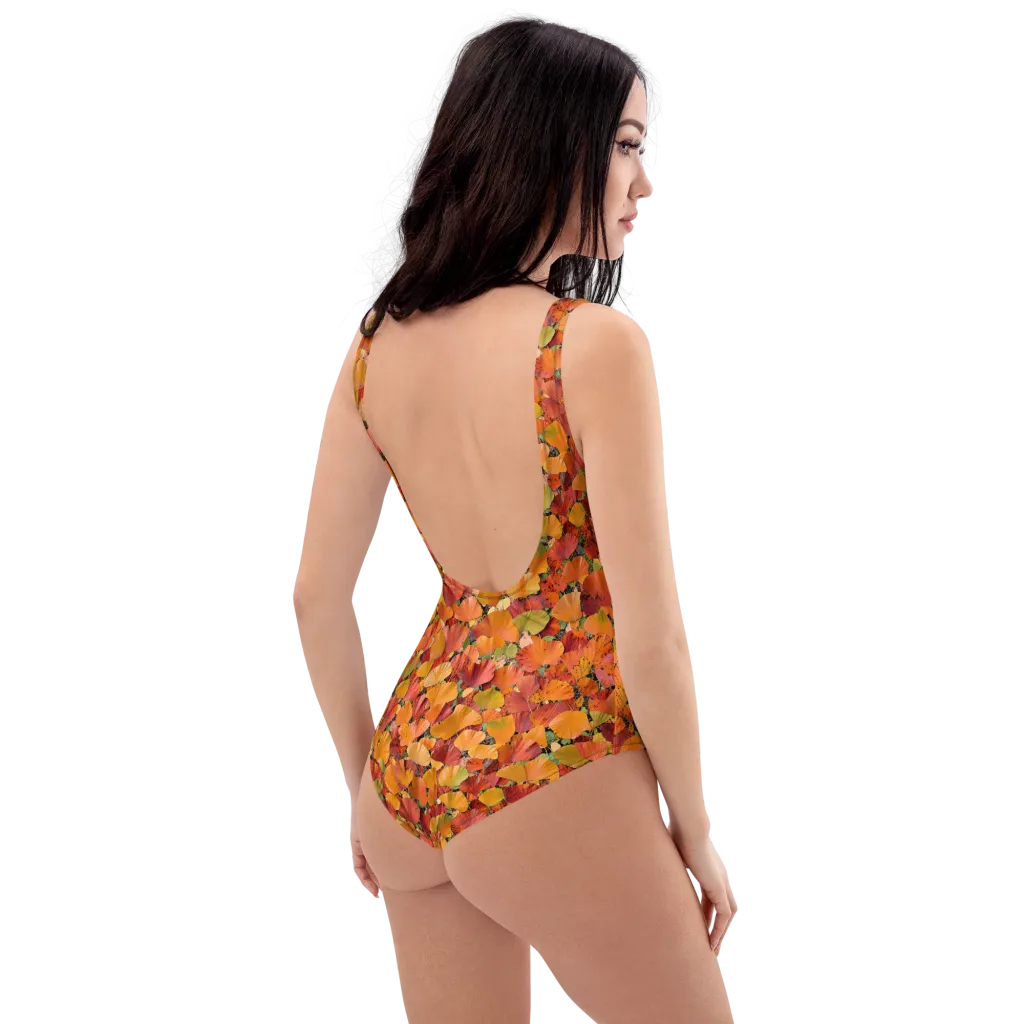 Autumn Fan Dance on One-Piece Swimsuit — Right Back